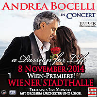 Andrea Bocelli 2014-ben újra koncertet ad - Jegyek Andrea Bocelli bécsi koncertjére már kaphatóak!