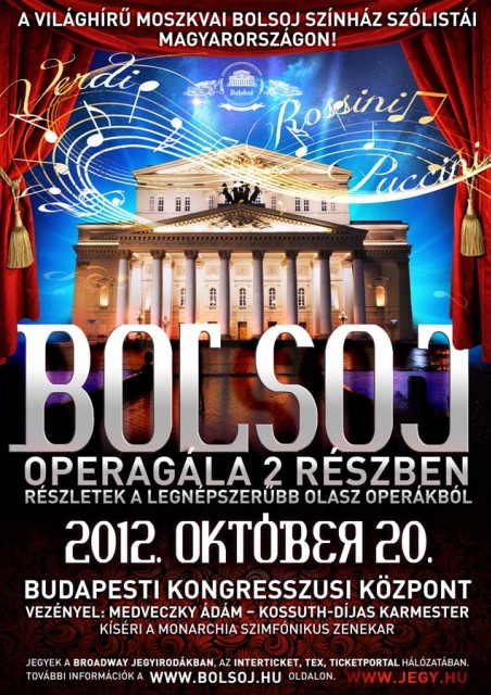 Bolsoj Operagála a budapesti Kongresszusi Központban! Jegyek itt!