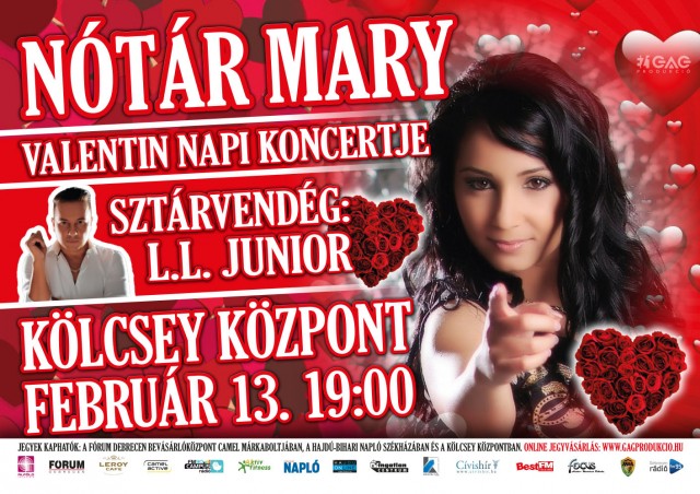 Nótár Mary Valentin napi koncert 2015-ben Debrecenben a Kölcsey Központban - Jegyek itt!