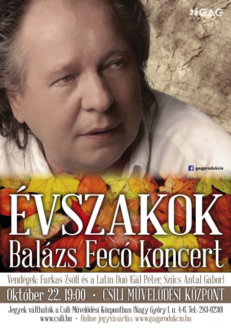 Balázs Fecó - Évszakok koncert Budapesten! Jegyek itt!