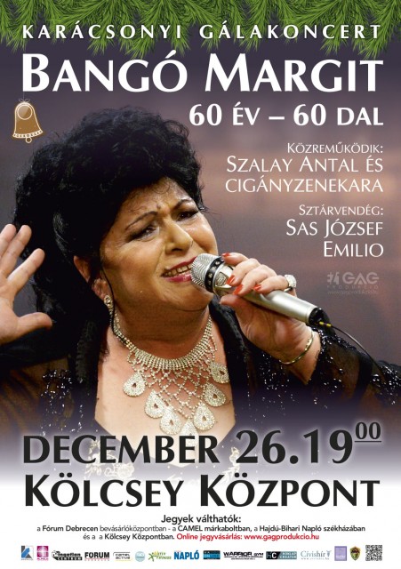 Bangó Margit karácsonyi koncertje Debrecenben a Kölcsey Központban - Jegyek itt!