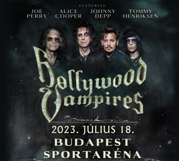 Johnny Depp, Alice Cooper, Joe Perry és Tommy Henriksen a HOLLYWOOD VAMPIRES koncert Budapesten!