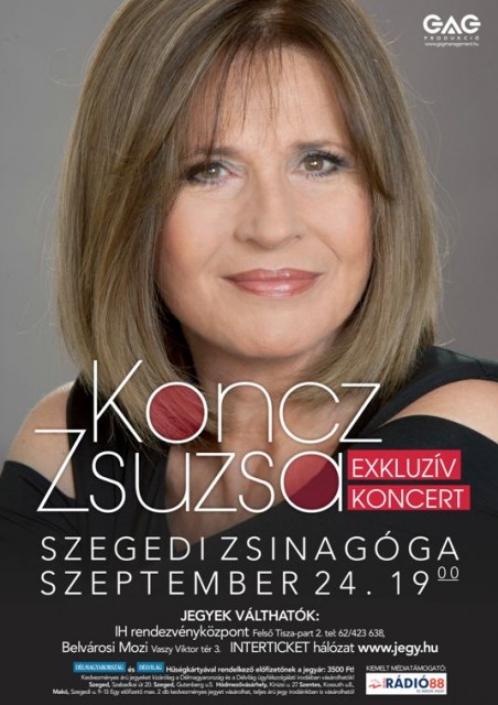 Koncz Zsuzsa koncert - Szegedi Zsinagóga JEGYEK ITT!