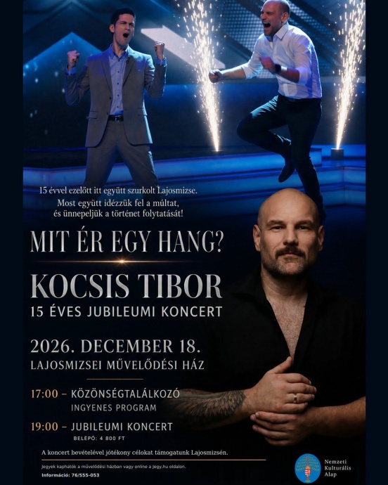 Mit ér egy hang? – Kocsis Tibor 15 éves jubileumi koncertje - Jegyek itt!
