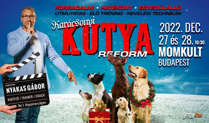 Nyakas Gábor kutyatréner előadása Budapesten! - Karácsonyi Kutyareform  - NYERJ 2 JEGYET!
