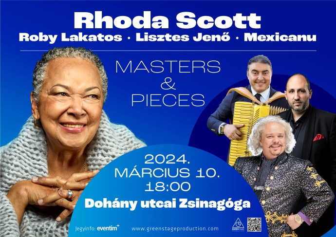 Rhoda Scott, Roby Lakatos, Lisztes Jenő, Mexicanu Masters & Pieces koncert 2024-ben a Zsinagógában