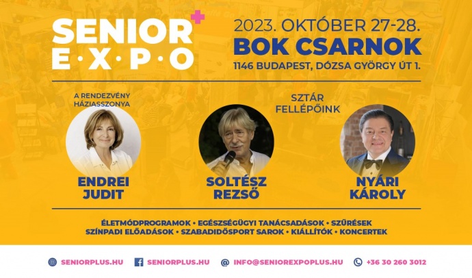  Senior+ Expo 2023-ban Budapesten a BOK Csarnokban - Jegyek itt!