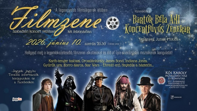 Szabadtéri filmzene koncert vetítéssel Budakalászon - Jegyek itt!