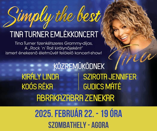 Tina Turner emlékkoncert sztárokkal 2025-ben Szombathelyen az Agorában - Jegyek itt!